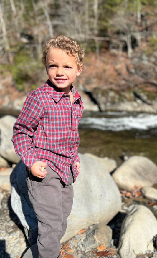 Red Multi Plaid Atwood Woven Shirt