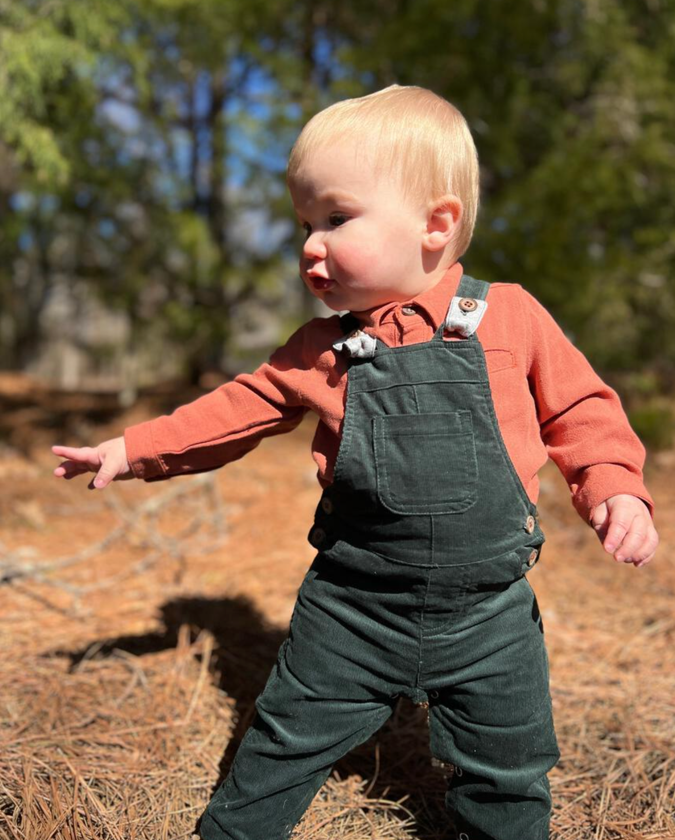Green Jellico Cord Overalls