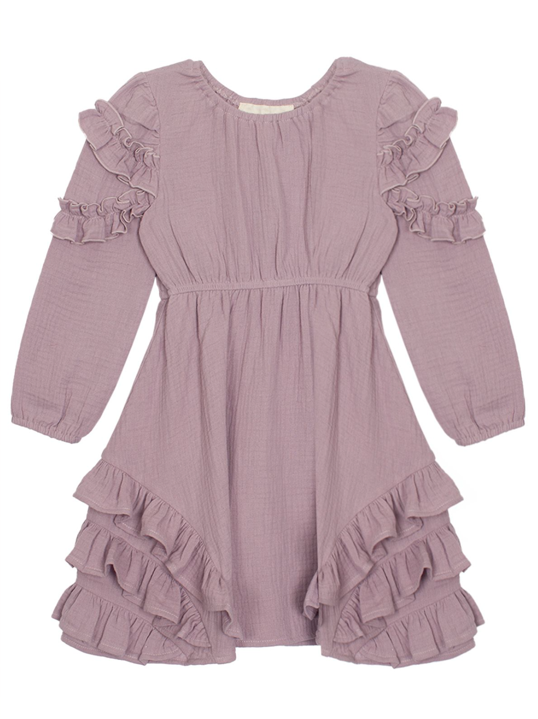 Lavender Dew Elastic Waist Gauze Dress