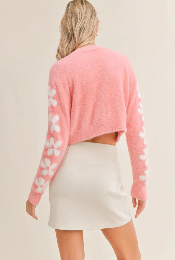 Self Love Fuzzy Flower Cardigan
