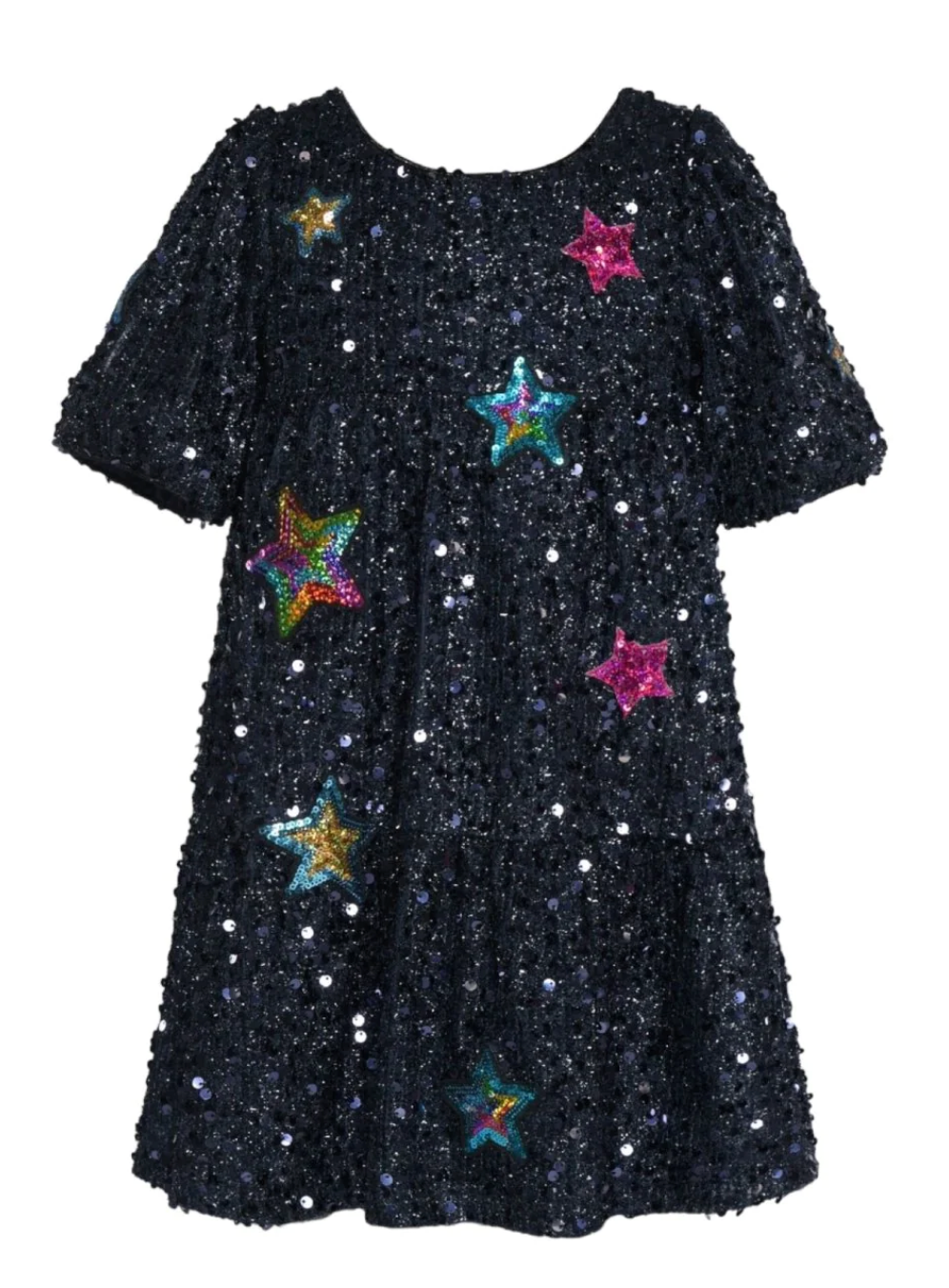 Sequin Dress with Star Patch
