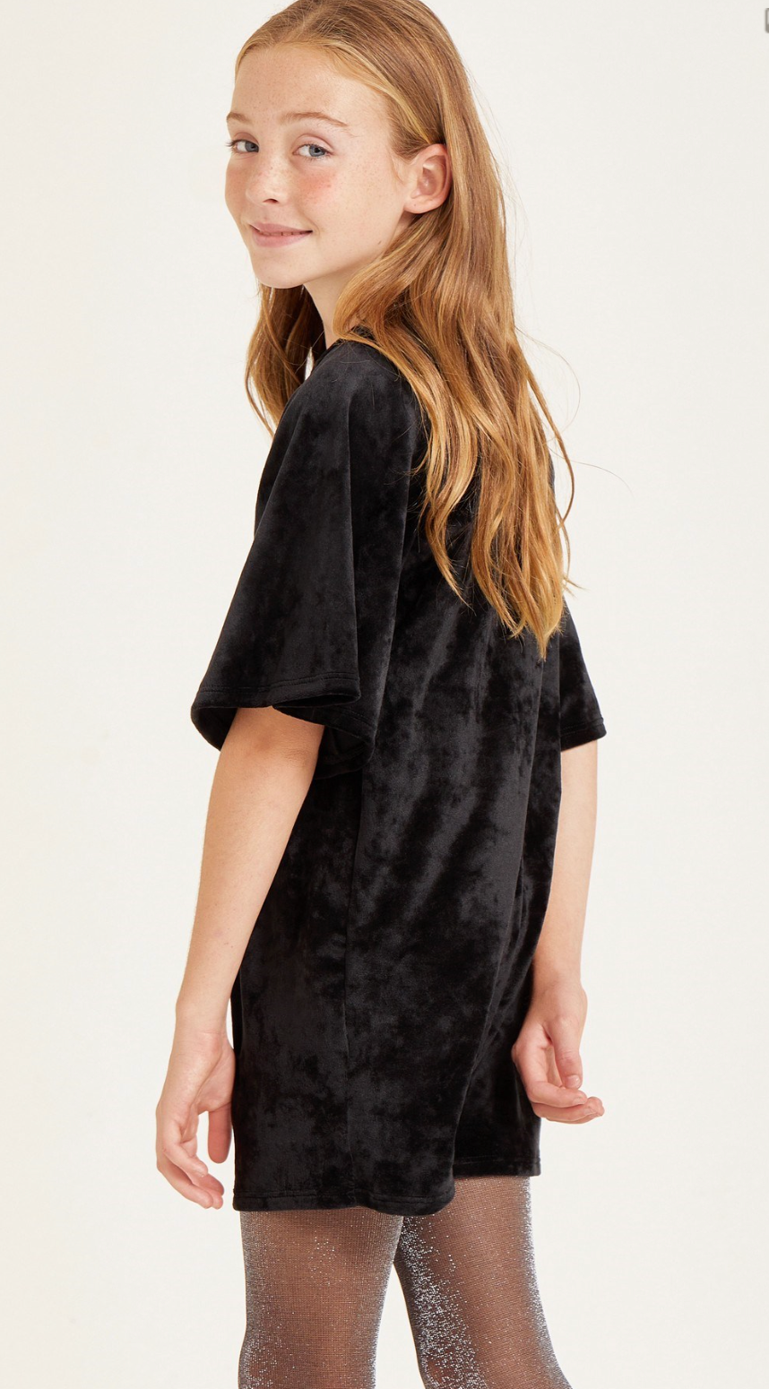 Black Bell Sleeve Velvet Dress