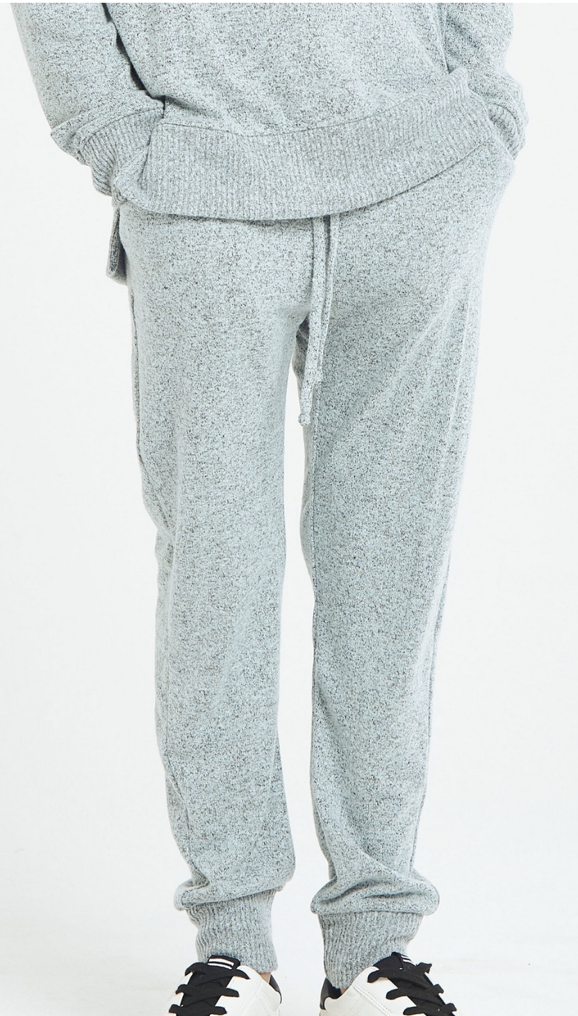 Blue Two Tone Knit Loungewear Set