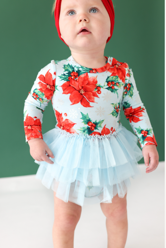 Winter Lily LS Tulle Skirt Bodysuit