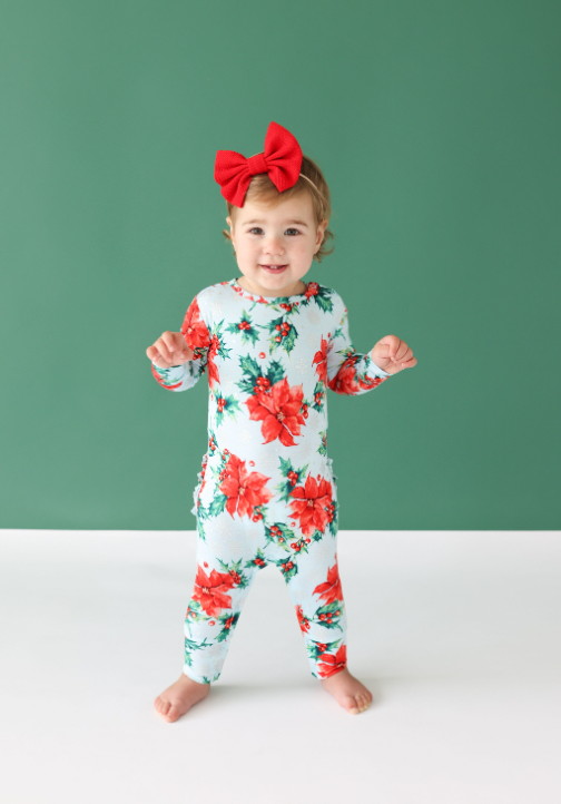 Winter Lily LS Ruffled Basic Romper