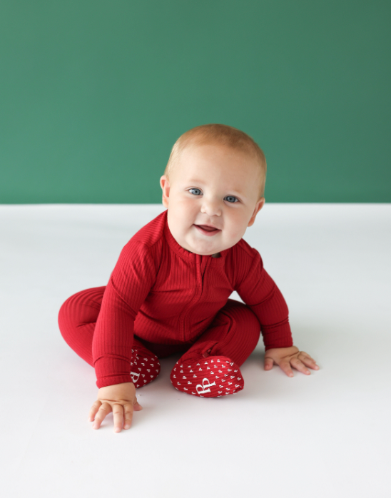 Solid Ribbed Dark Red Convertible One Piece