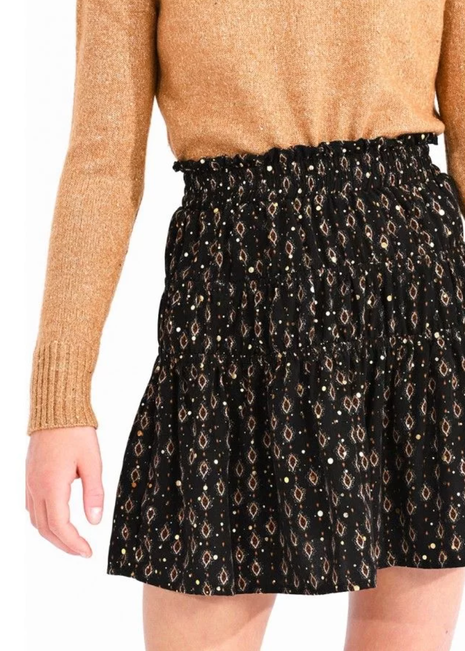 Black Jude Printed Skirt