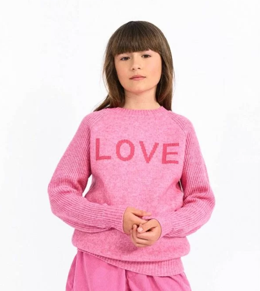 Pink Knit Sweater Love Message