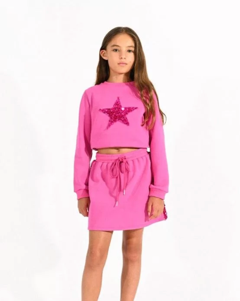 Fuschia Mini Fleece Skirt
