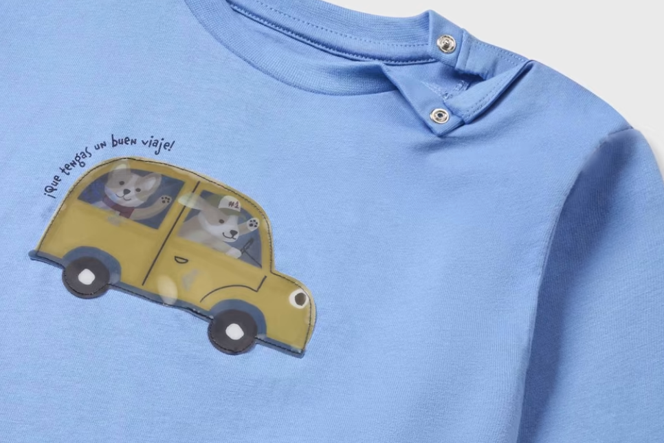 Blue Taxi Dog Long Sleeve Tee