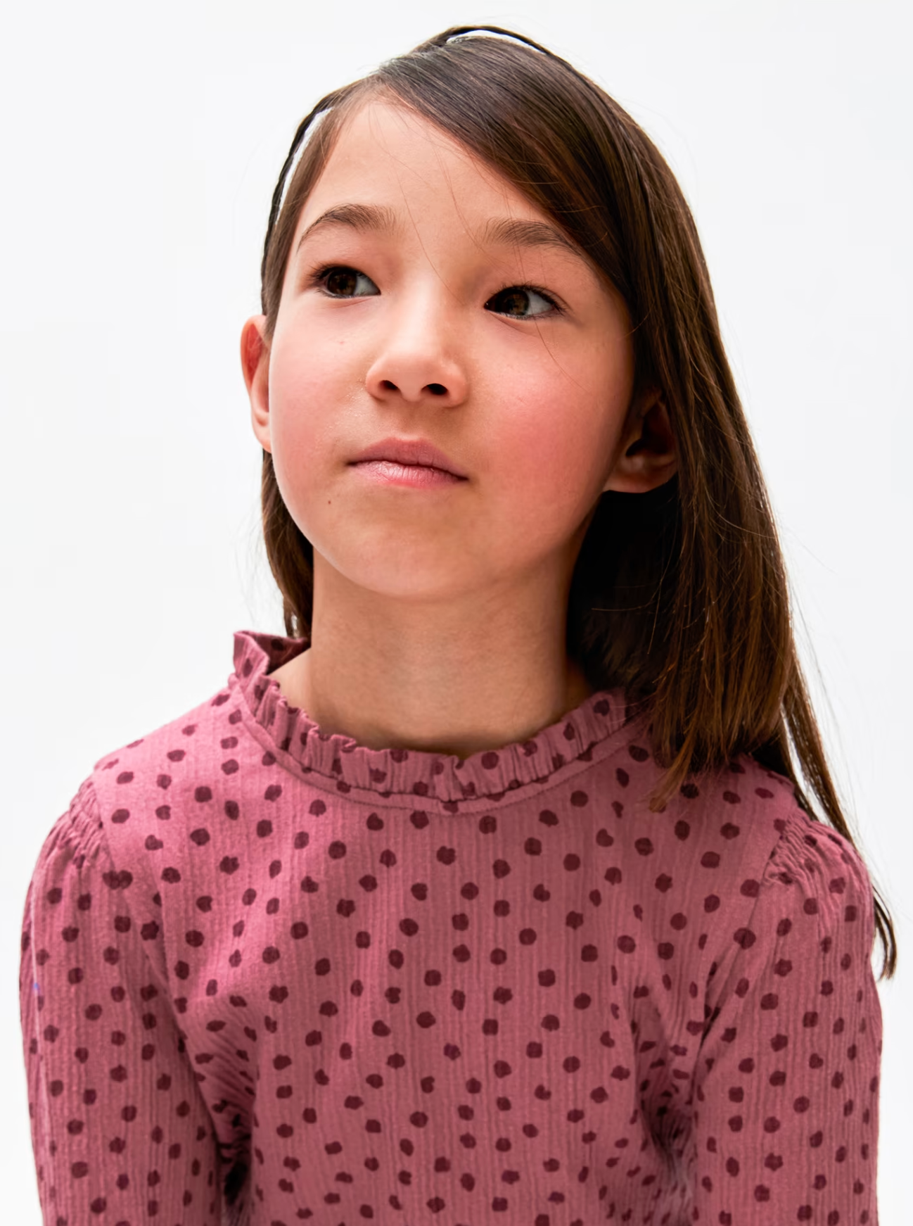 Plum Polka Dotted Long Sleeve Shirt