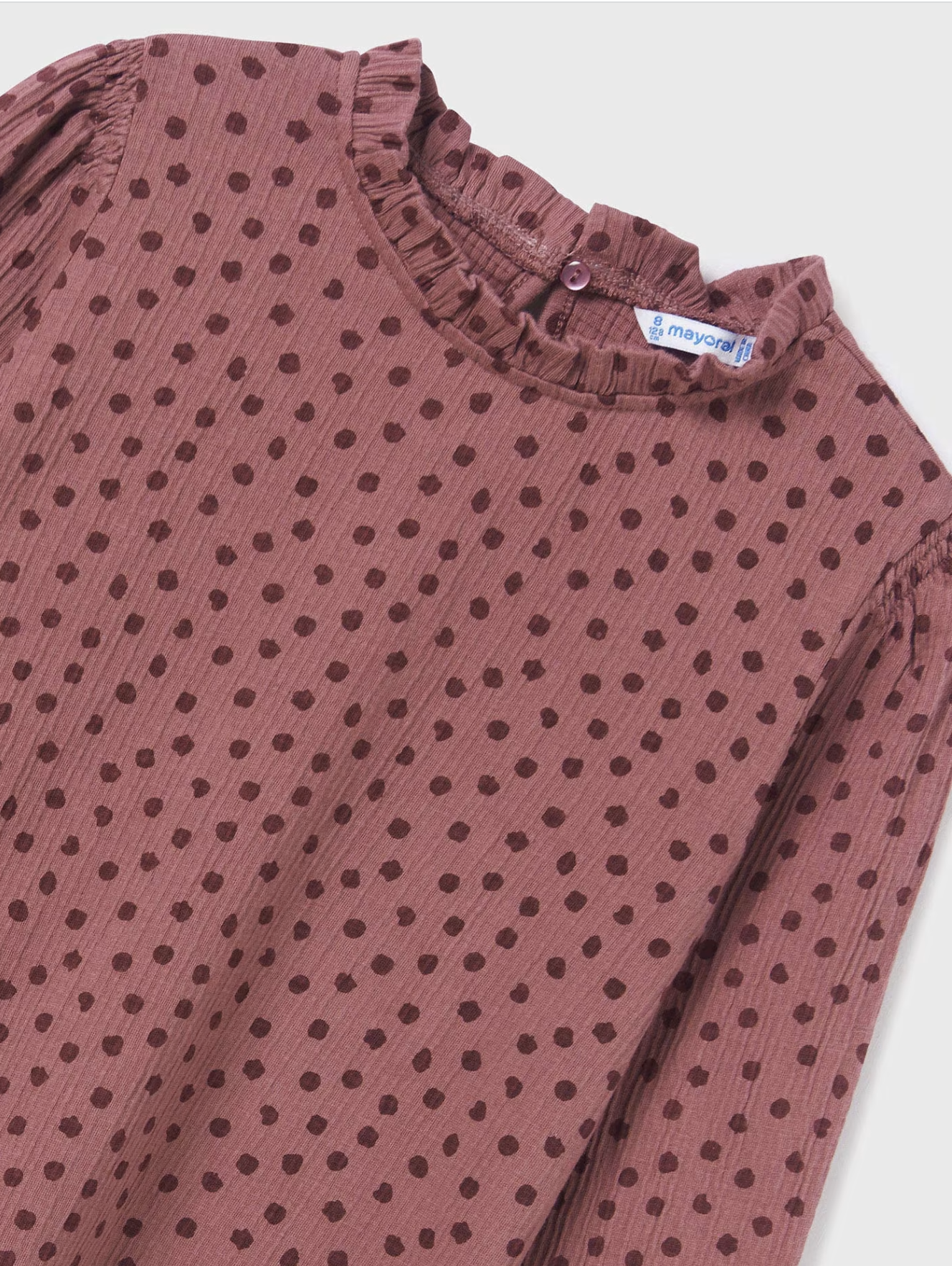 Plum Polka Dotted Long Sleeve Shirt