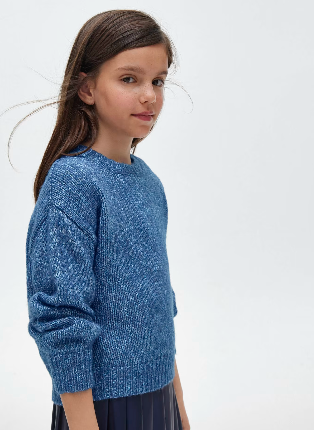 Indigo Sequined Knit Sweater