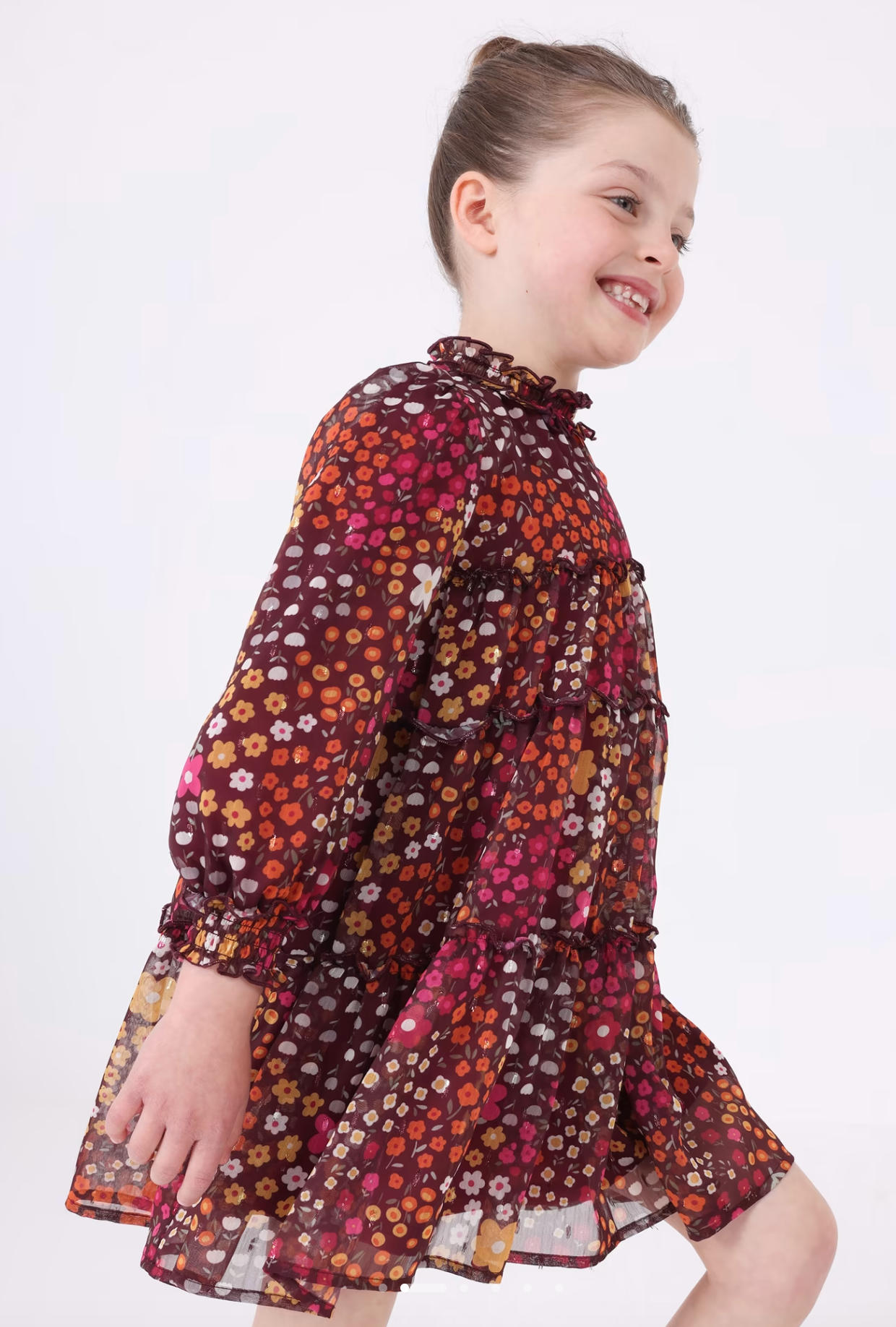 Mora Fall Floral Chiffon Dress