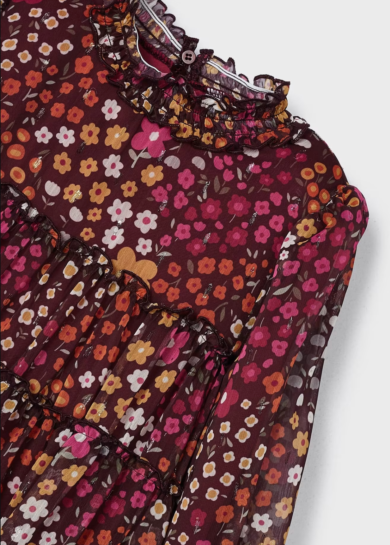 Mora Fall Floral Chiffon Dress