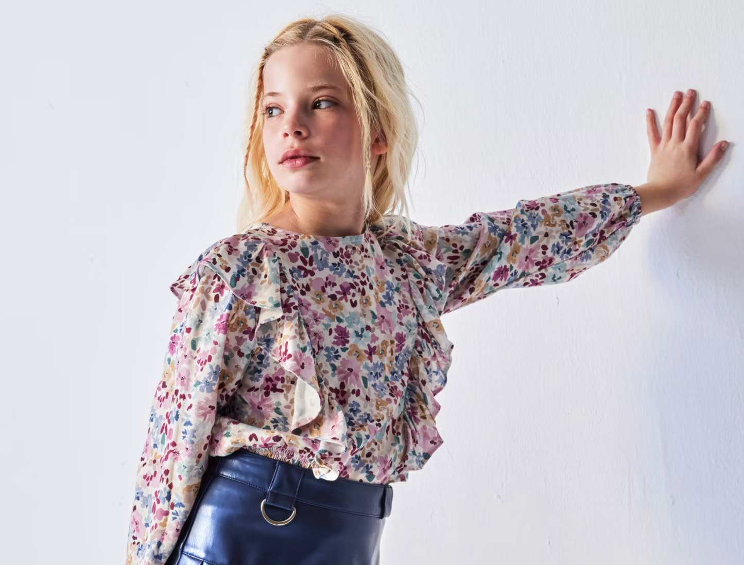 Floral Printed Ruffle Blouse