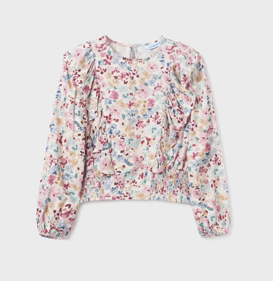 Floral Printed Ruffle Blouse