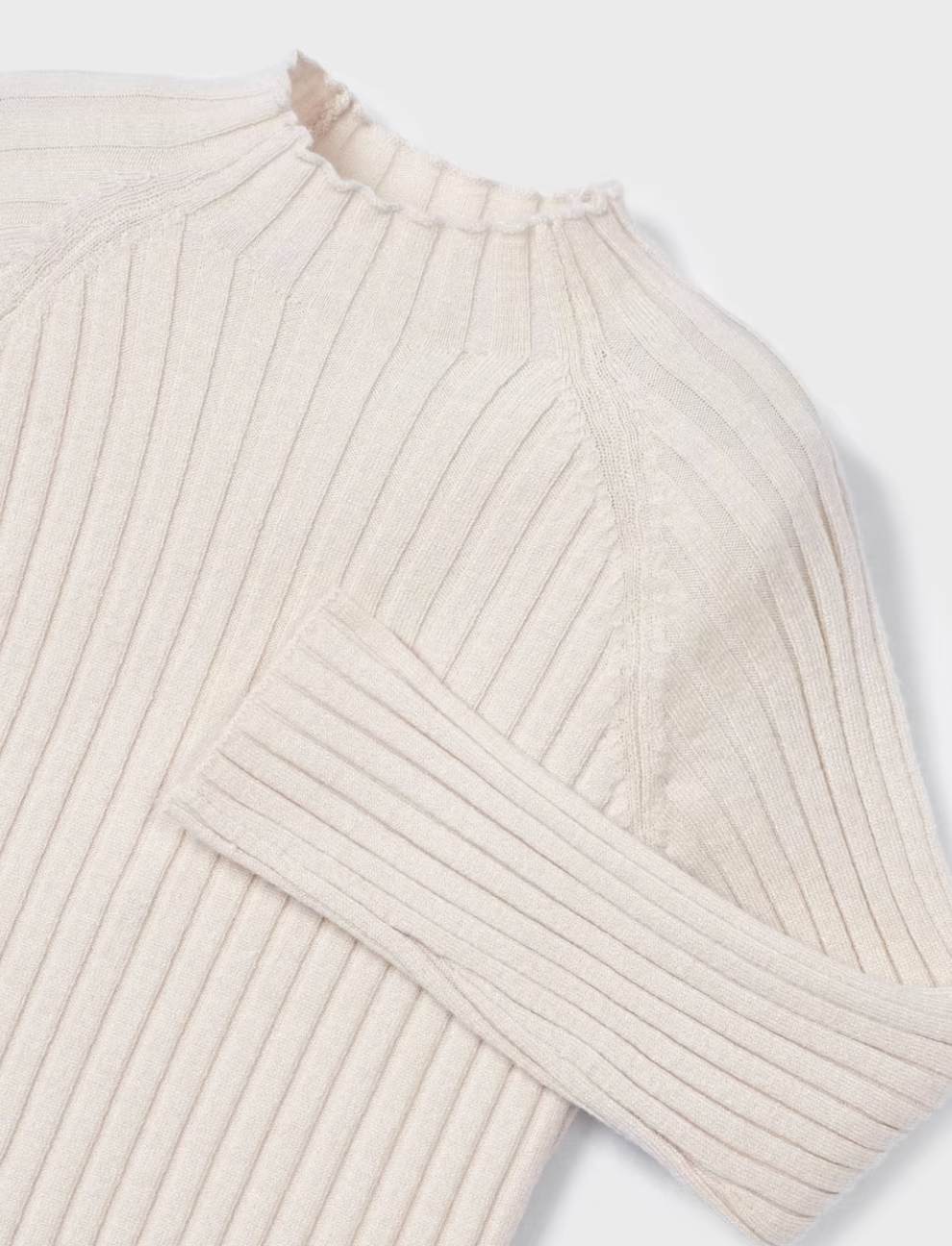 Chickpea Mock Ribbed Knit Sweater