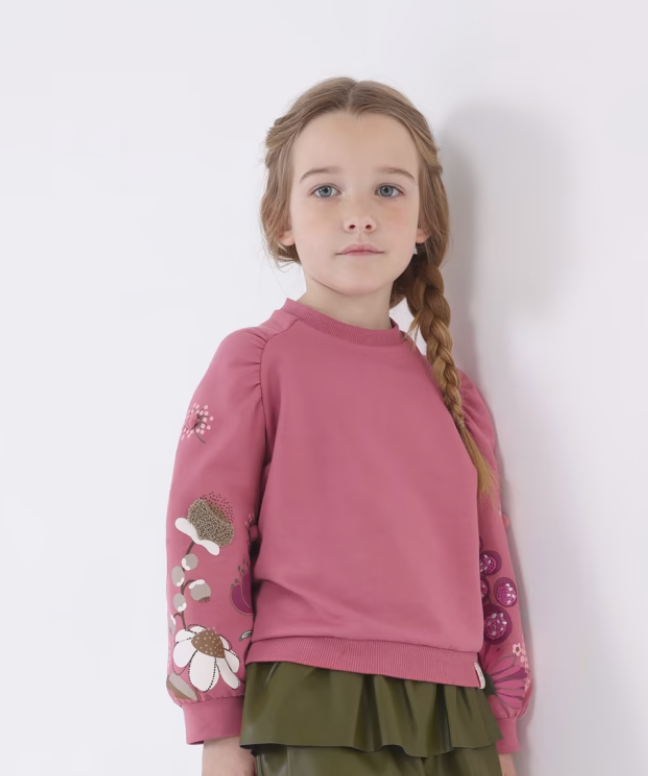 Orchid Floral Embroidered Sweatshirt