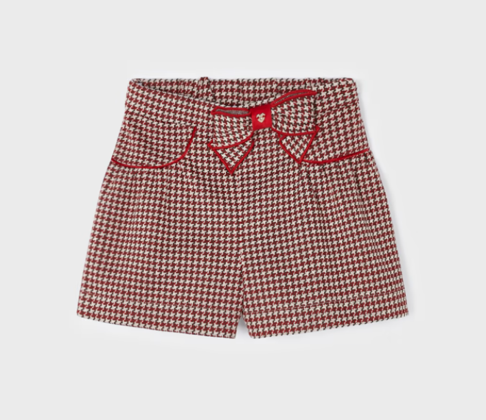 Red Bow Jacquard Knit Skort