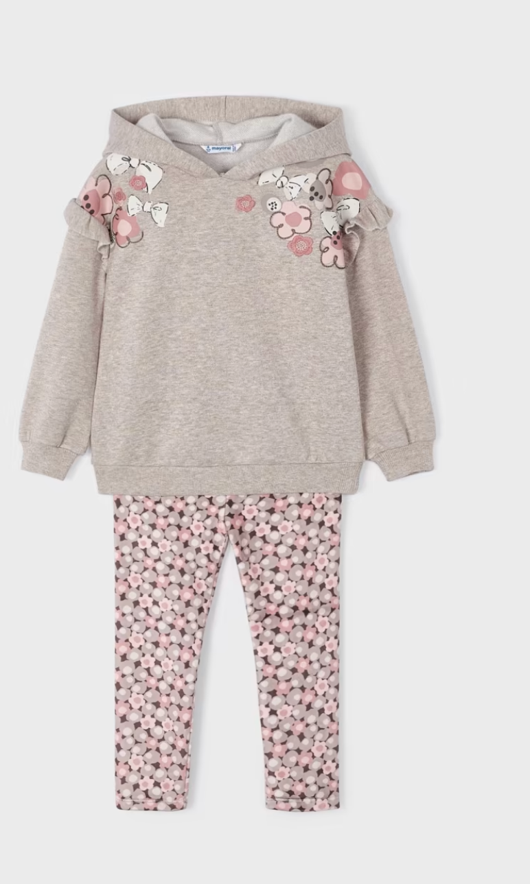Flower Bow Hoodie Legging Set