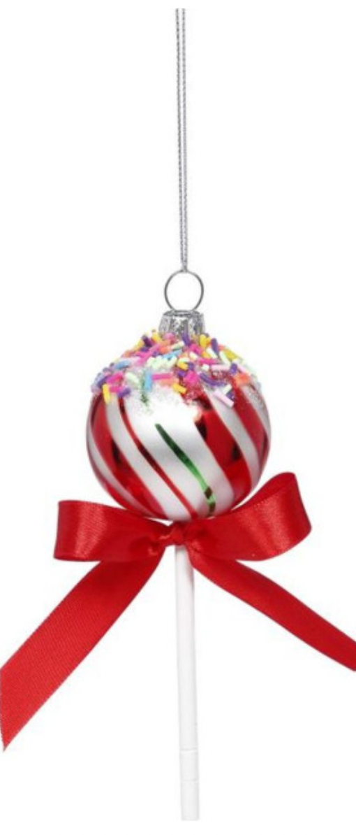 Swirled Lollipop Glass Ornament