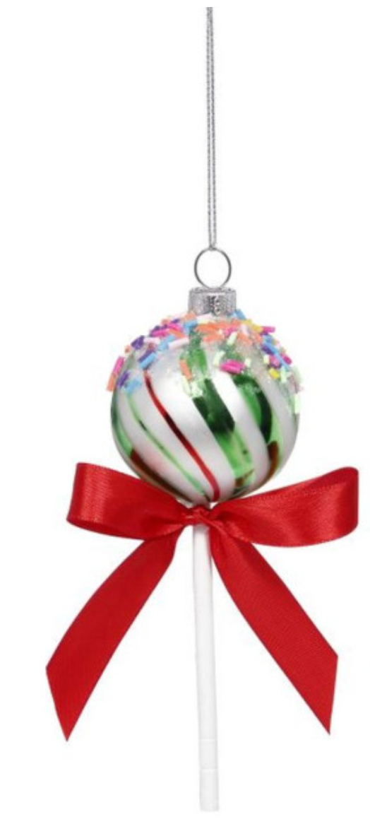 Swirled Lollipop Glass Ornament