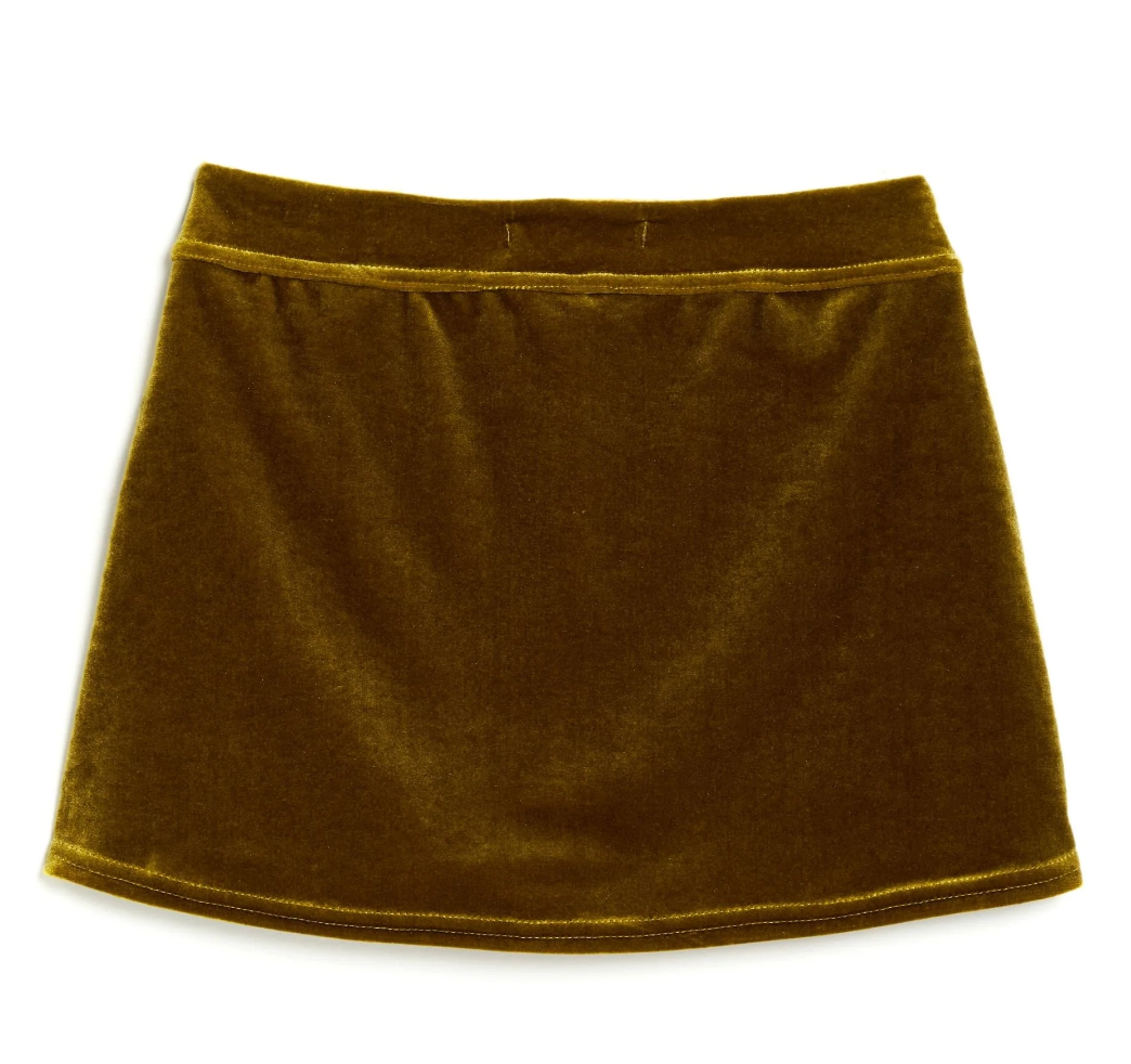 Tween Gold Velvet Skort