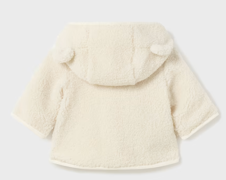 Cream Newborn Faux Wool Coat