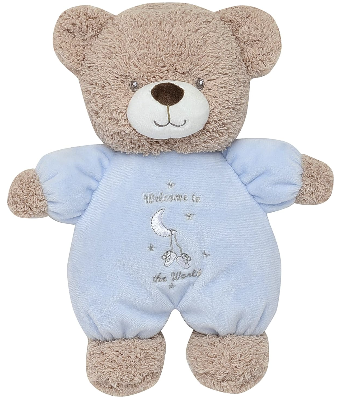 Welcome To The World Blue Teddy Bear Rattle