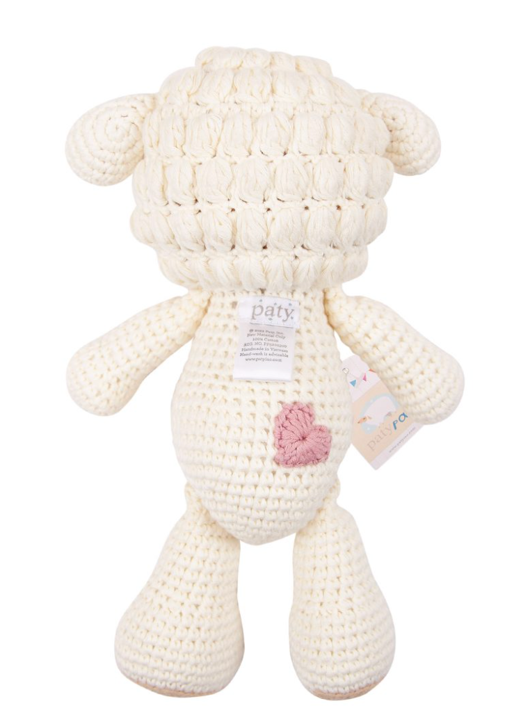 13" Paty Pal Medium Crocheted  Lamb