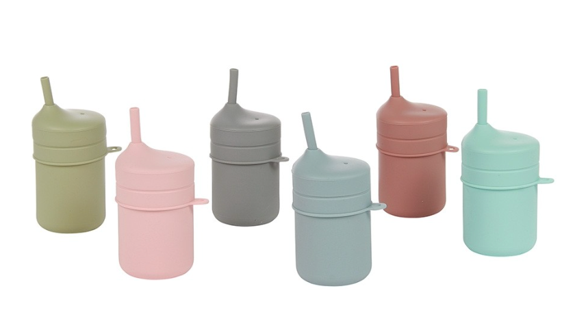 Silicone Drink Cup w/ Lid & Straw