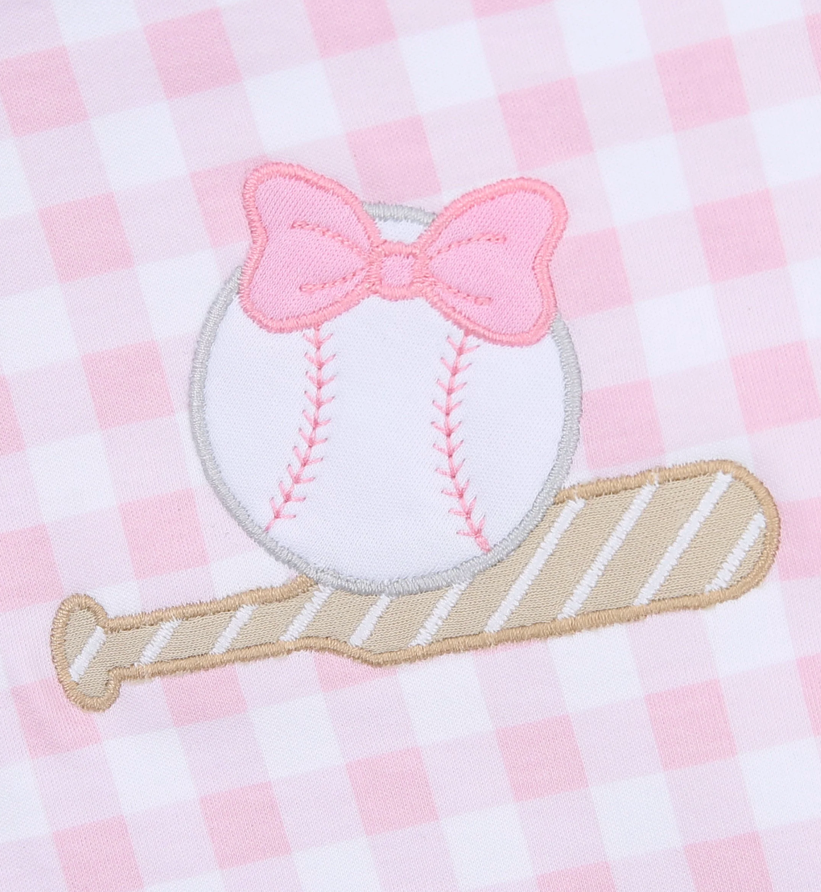 Batter Up Applique Ruffle Sleeveless Bubble Pink