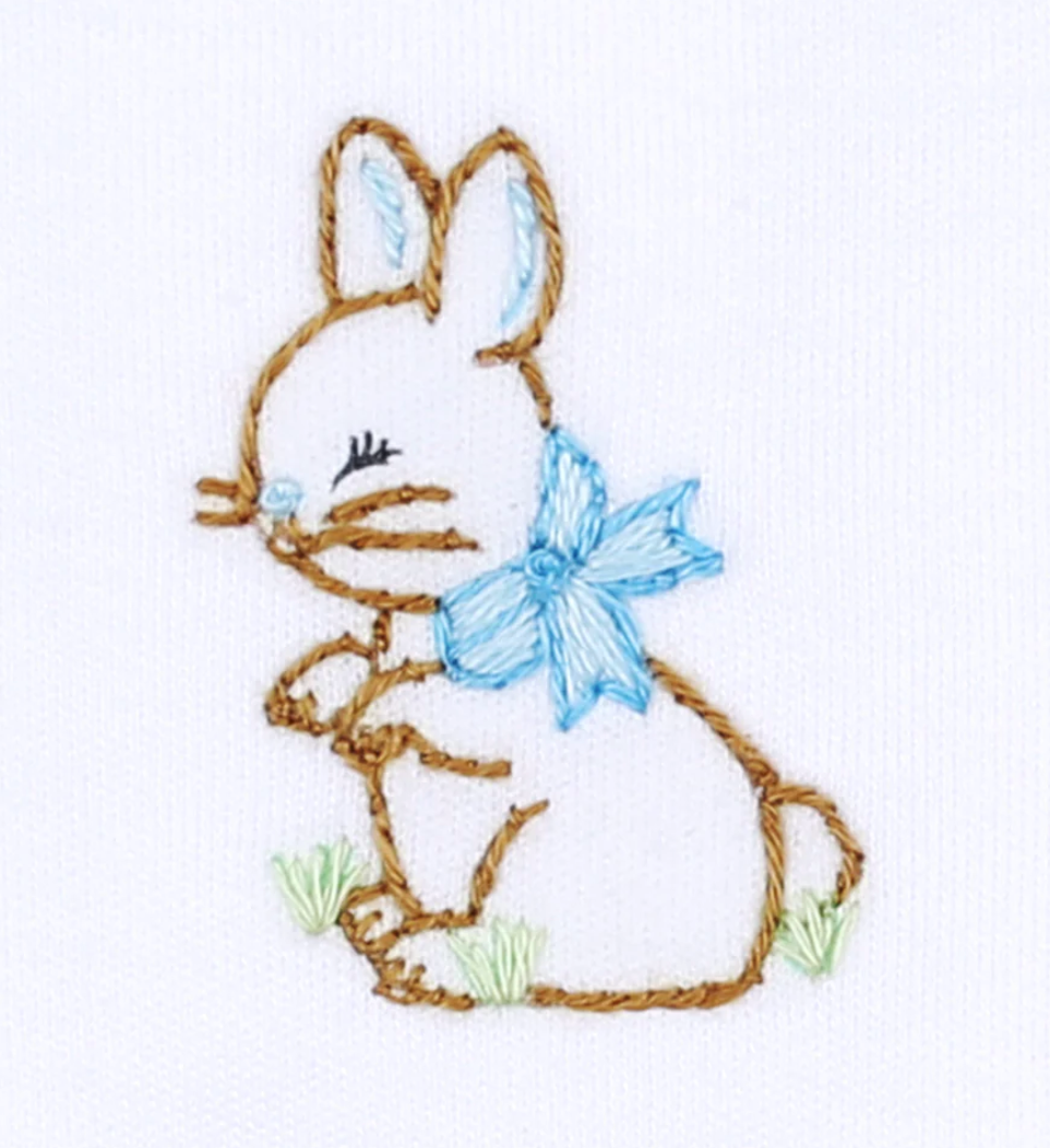 Vintage Bunny Blue Embroidered Gathered Gown