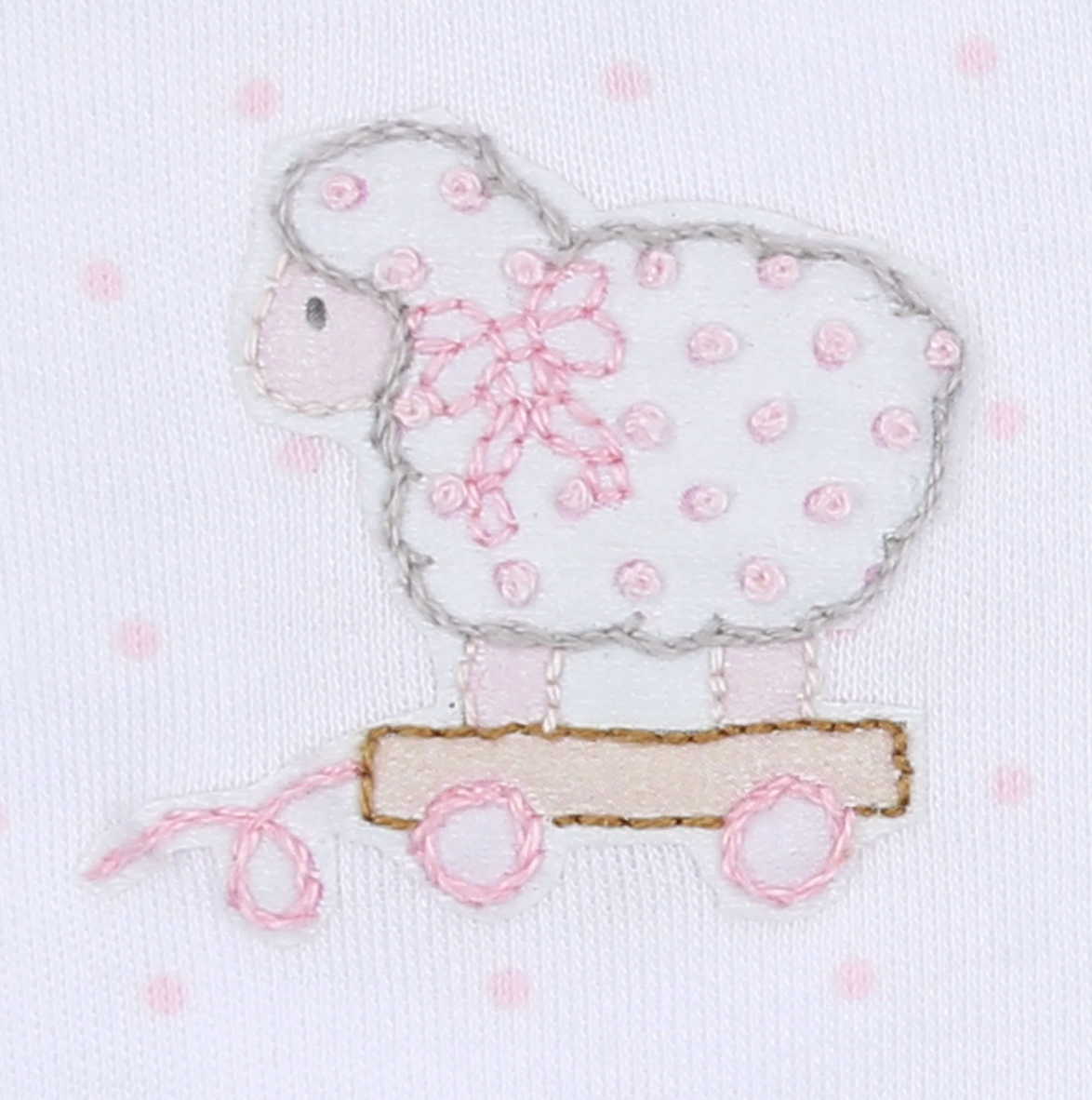 Darling Lambs Emb Burp Cloth Pink