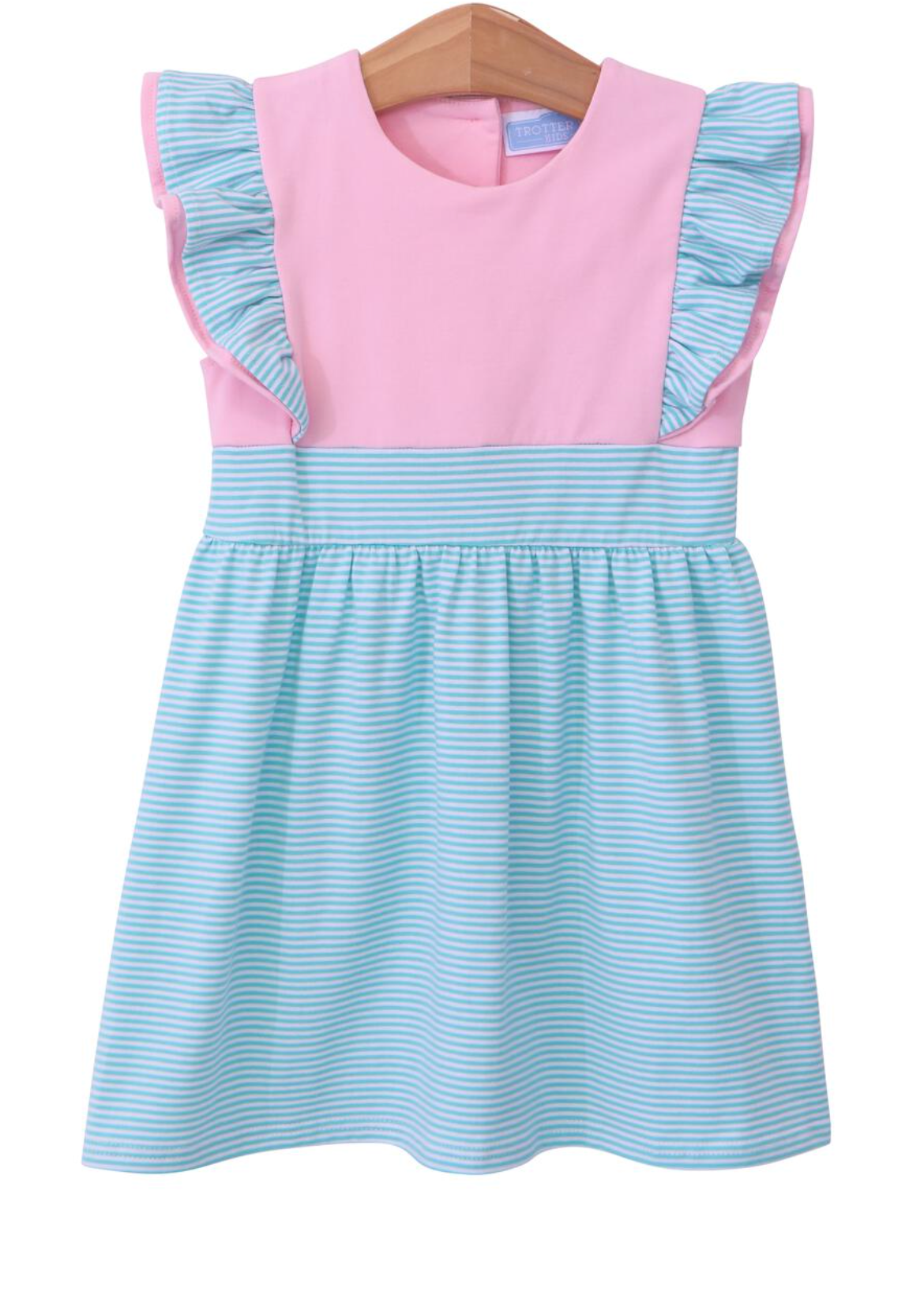 TSK Rosie Dress- Mint Stripe & Pink