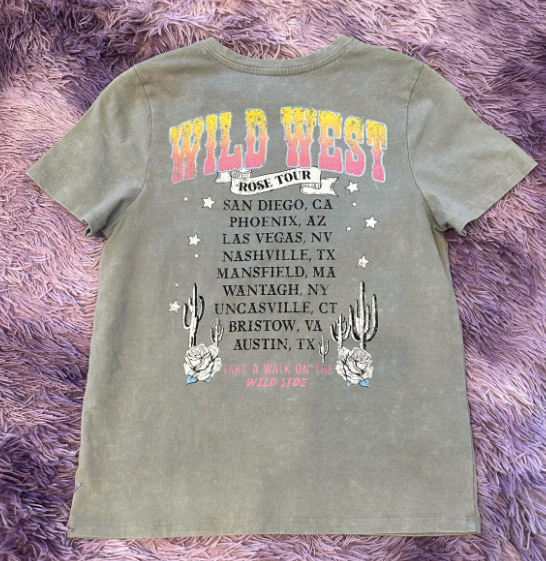 Wild West Rose Tour Front/Back Tee