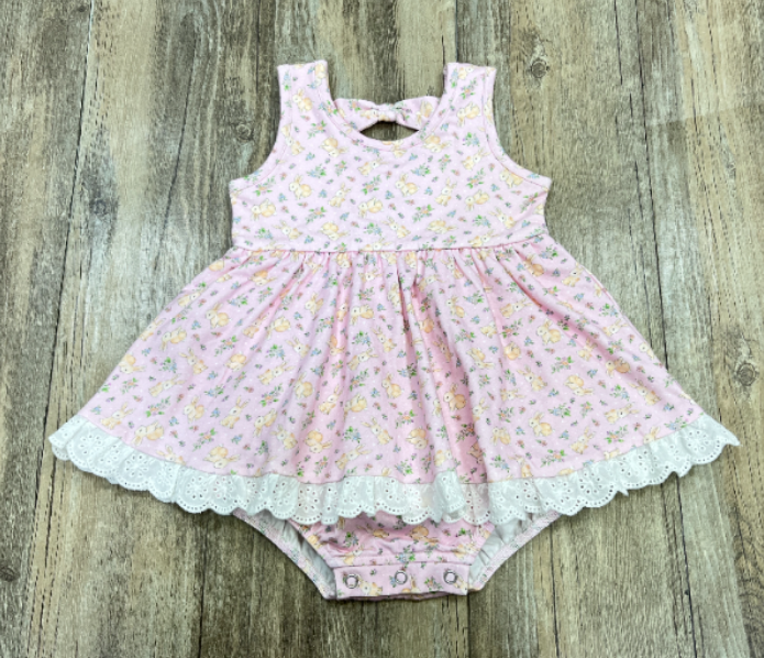 Swoon Baby Spring Bunny Bubble Eyelet Dress