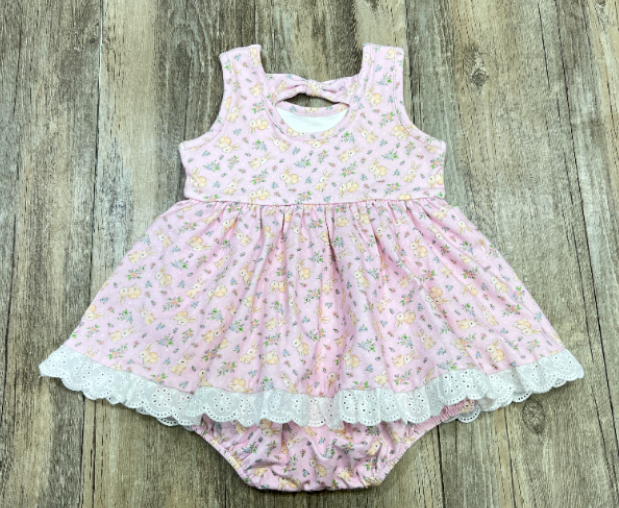 Swoon Baby Spring Bunny Bubble Eyelet Dress