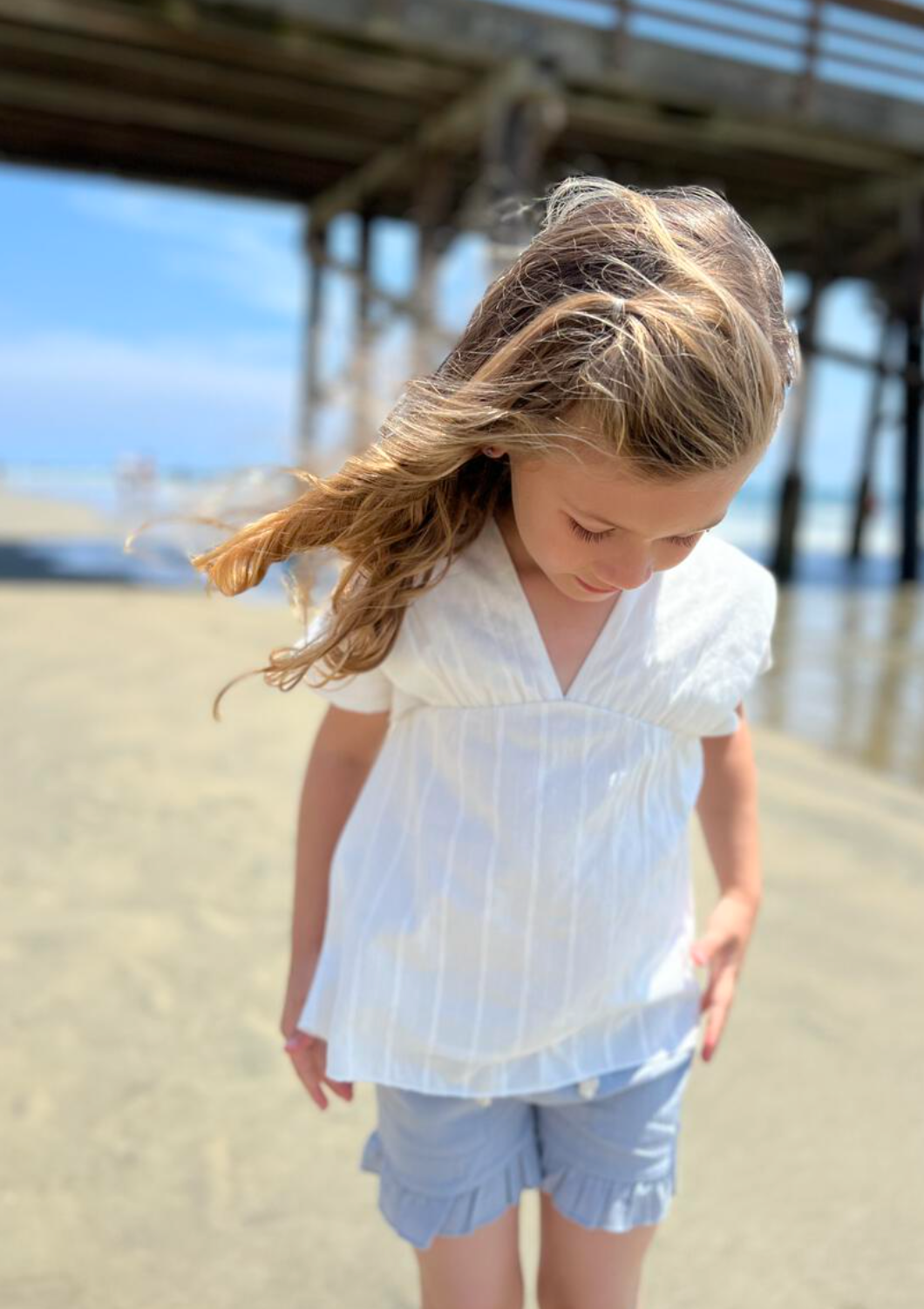 Sadie Blouse in Ivory Stitch