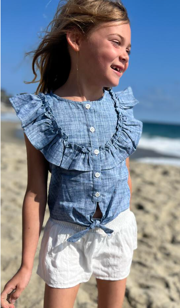 Luna Top in Chambray