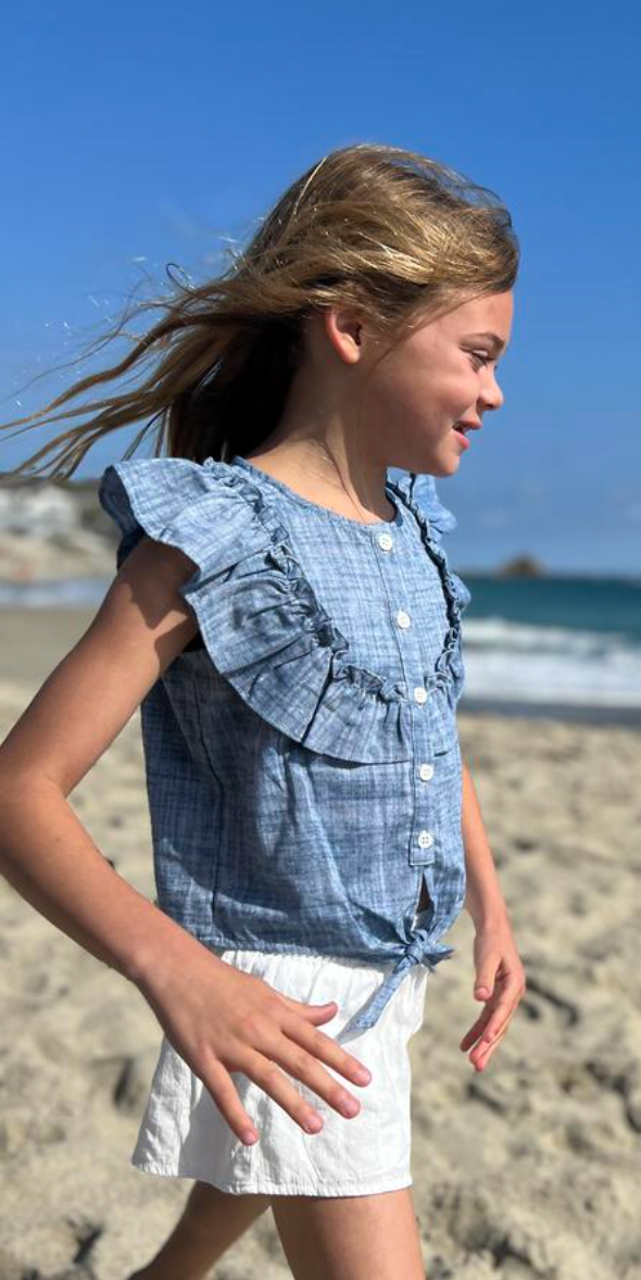 Luna Top in Chambray
