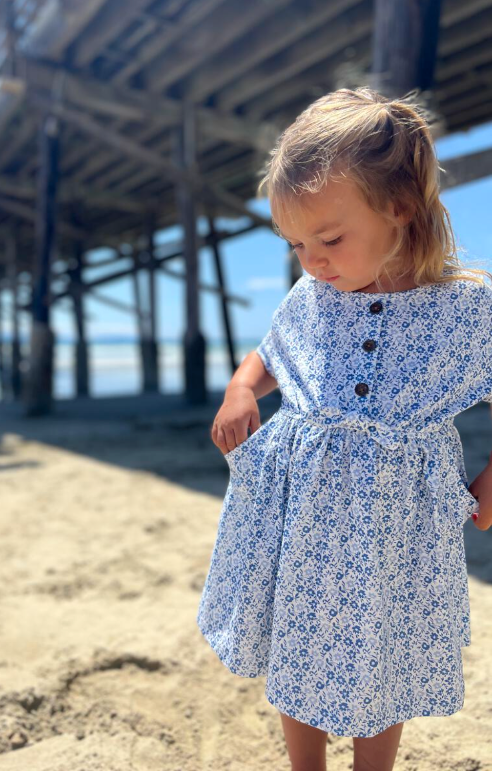 Daisy Dress in Blue Ditsy Floral