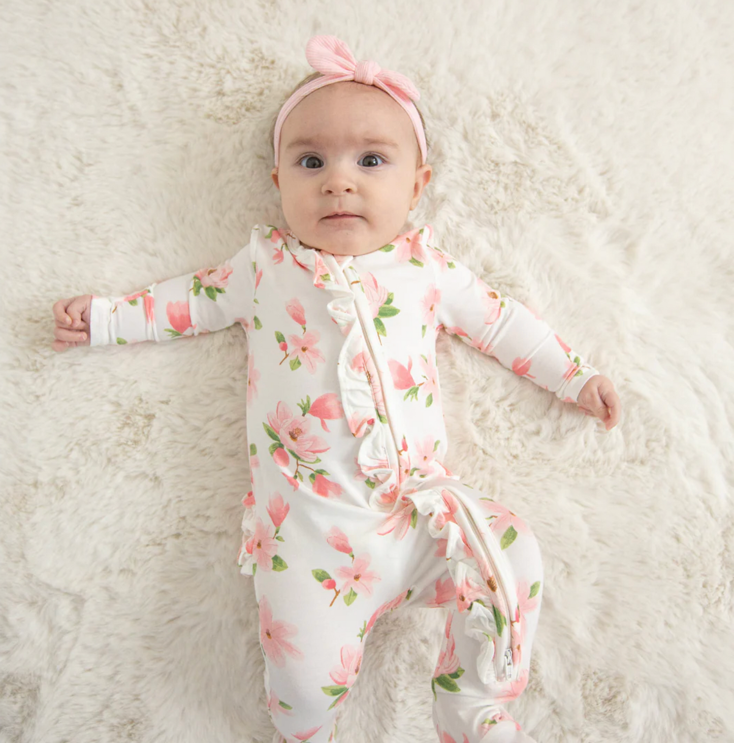 Angel Dear Sweet Magnolias 2 Way Ruffle Footie