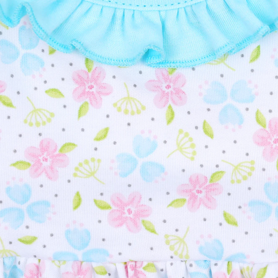 MB Natalie's Classics Printed Ruffle Zipper Footie
