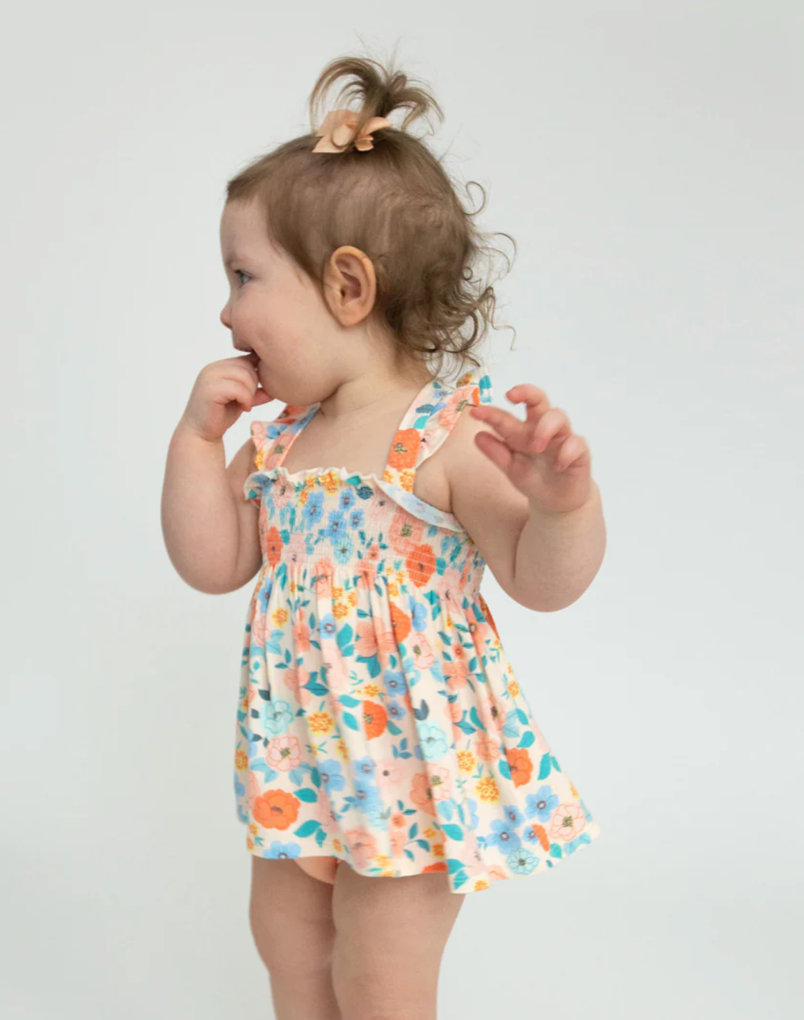 Angel Dear Flower Cart Smocked Top/Diaper Set