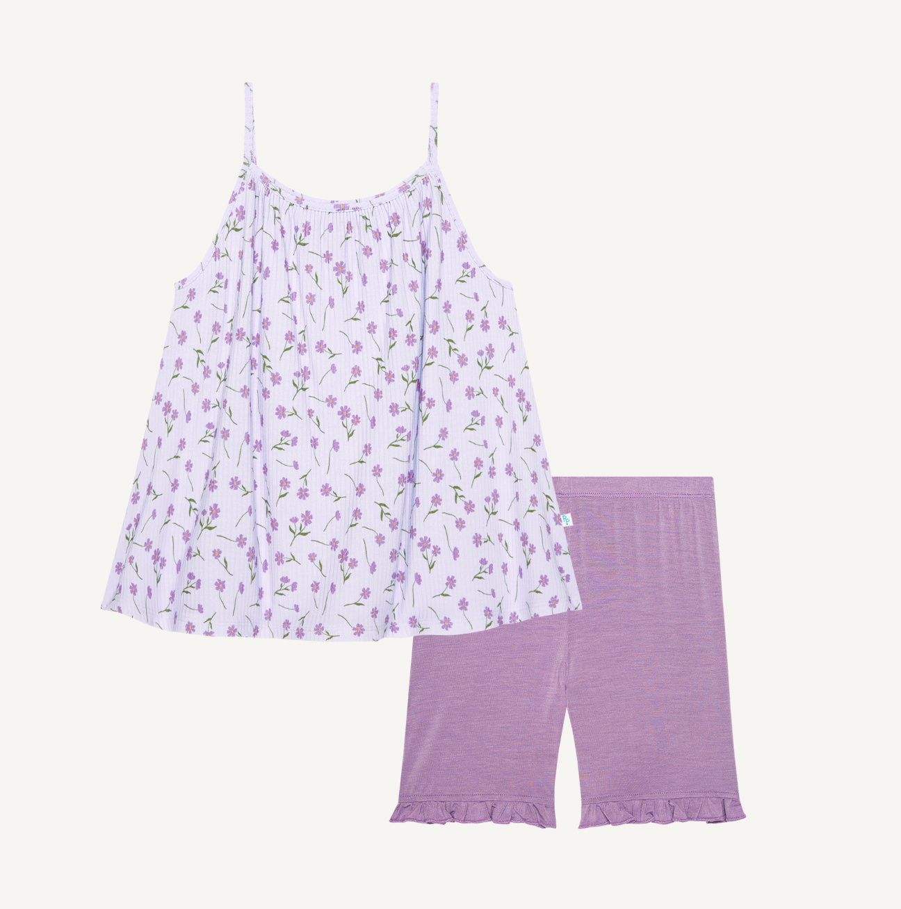 Posh Peanut Jeanette Spaghetti Top & Ruffled Short Set