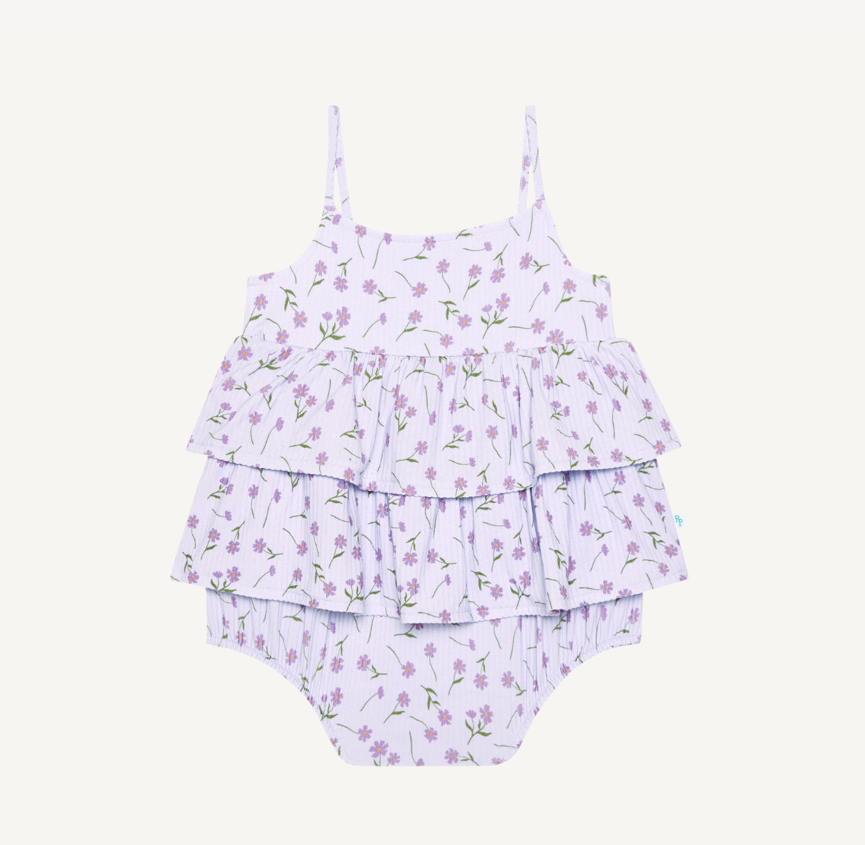 Posh Peanut Jeanette Basic Ruffled Spaghetti Romper