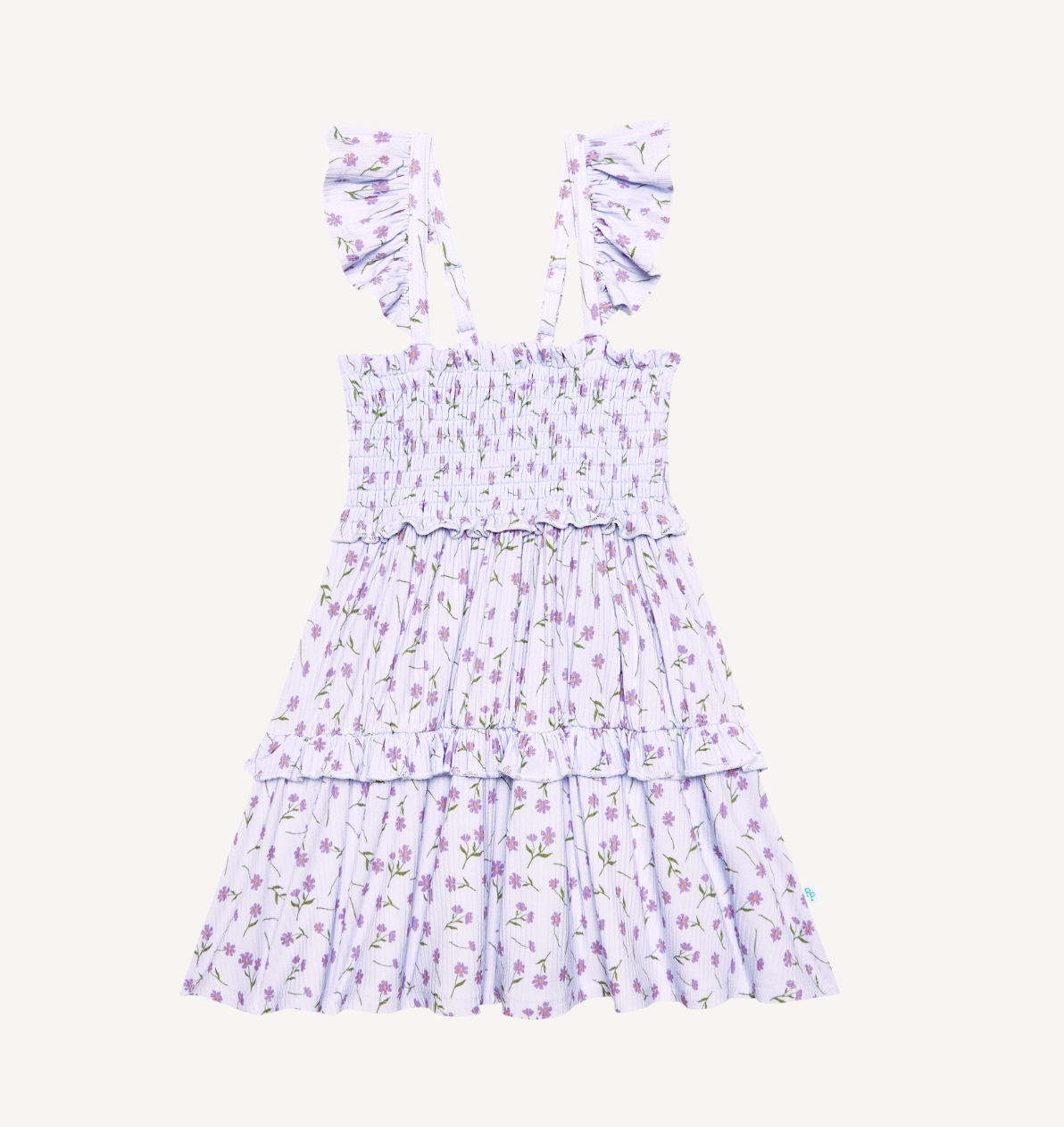 Posh Peanut Jeanette Smocked Flutter Sleeve Babydoll Dress