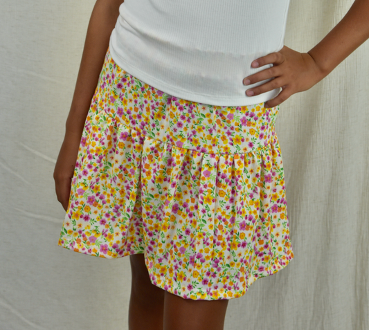 Claudia Yellow Floral Skirt